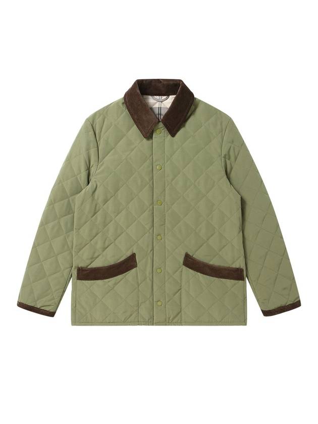 Men's Corduroy Quilted Jumper Khaki SW23IQJP01KK - SOLEW - BALAAN 2