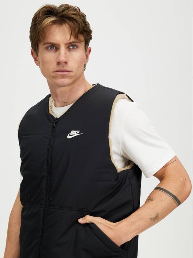 Reversible Sherpa Vest Khaki Black - NIKE - BALAAN 4