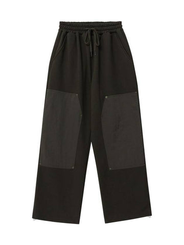 Rib Patch Wide String Pants Khaki Brown - THEN OUR - BALAAN 1