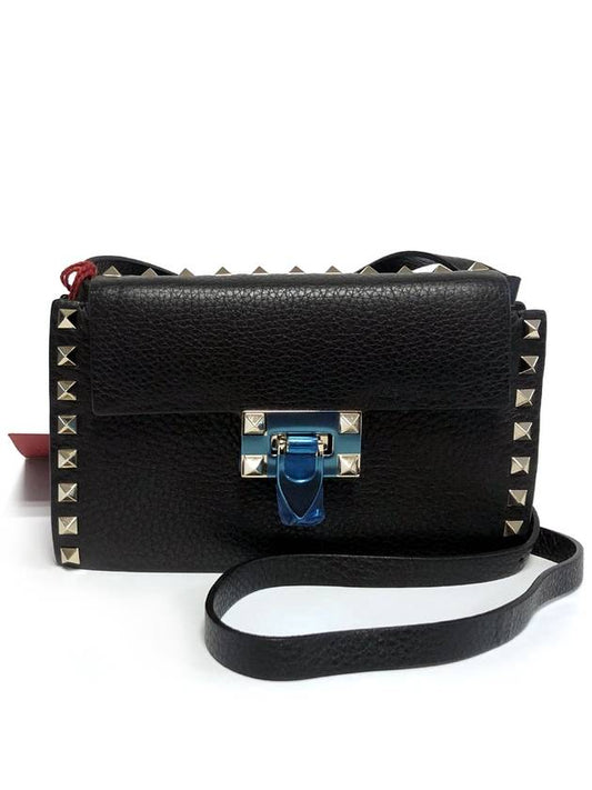 Rockstud Mini Cross Bag Black - VALENTINO - BALAAN.