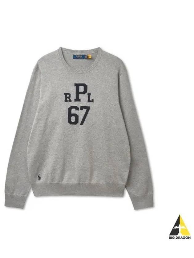 Monogram Cotton Sweater Gray - POLO RALPH LAUREN - BALAAN 1