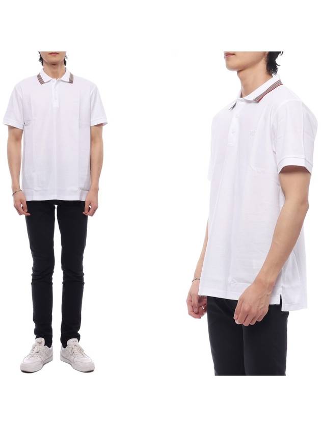 Cotton Polo Shirt White - BURBERRY - BALAAN 3