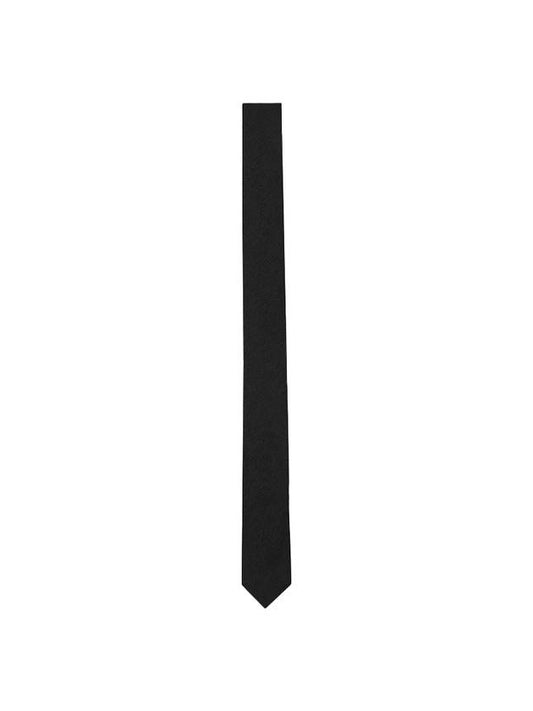 Men's Signature Evening Skinny Silk Tie Black - SAINT LAURENT - BALAAN 1