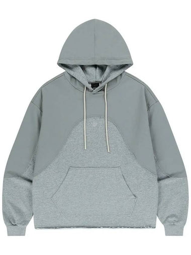 Curved Incision Heavy Sweat Hoodie Melange Gray - OFFGRID - BALAAN 1