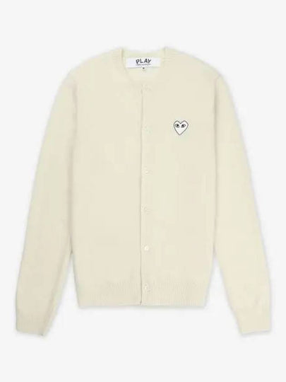 White Wappen Wool Round Neck Cardigan Ivory - COMME DES GARCONS PLAY - BALAAN 2