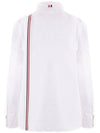 RWB Stripe Cotton Shirt White - THOM BROWNE - BALAAN 3