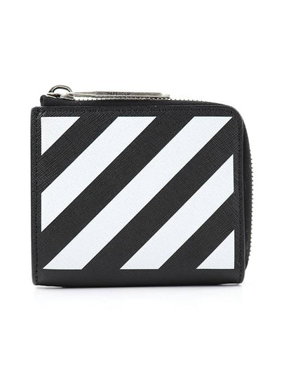 Diag Binder Zipper Card Wallet Black - OFF WHITE - BALAAN 2