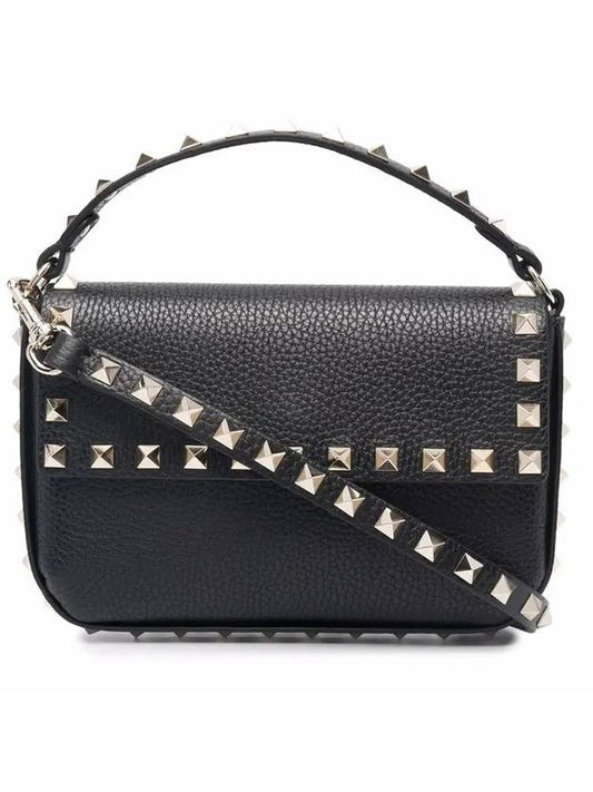 Rockstud Grain Cross Bag Black - VALENTINO - BALAAN 1