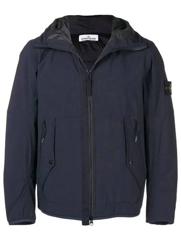 soft shell hooded jacket navy - STONE ISLAND - BALAAN.