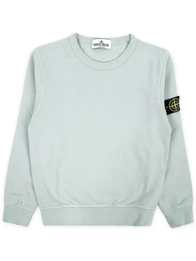 Kids Garment Dyed Logo Wappen Patch Sweatshirt Grey - STONE ISLAND - BALAAN 4