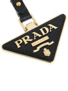 Saffiano Leather Triangle Logo Key Holder Black - PRADA - BALAAN 4