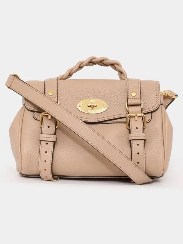 Alexa Heavy Grain Mini Tote Bag Beige - MULBERRY - BALAAN 4