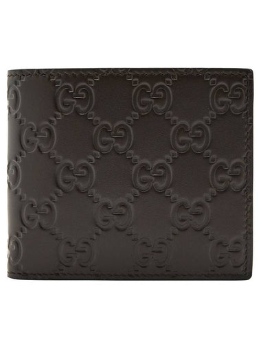 Microssima Signature Half Wallet Dark Brown - GUCCI - BALAAN 1