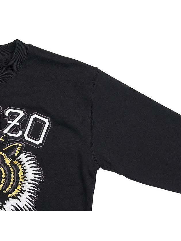 Tiger Varsity Print Cotton Sweatshirt Black - KENZO - BALAAN 5