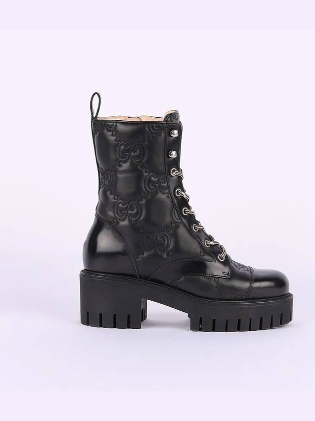 GG quilted lace-up walker boots black - GUCCI - BALAAN 3