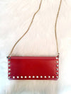 Daol Beomeo Branch Rockstud WOC Chain Wallet Red B - VALENTINO - BALAAN 9