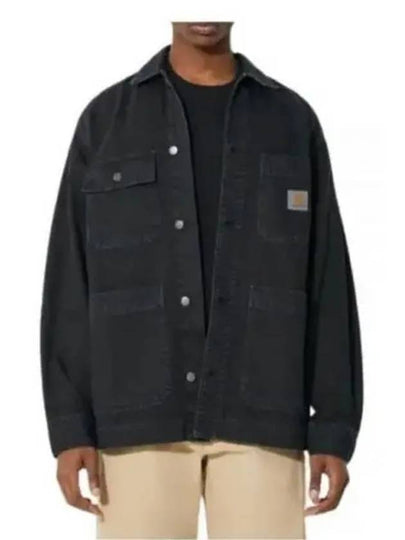 Garrison Logo Patch Cotton Shirt Jacket Black - CARHARTT WIP - BALAAN 2