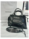 Neo Classic Croco Effect Leather Small Tote Bag Black - BALENCIAGA - BALAAN 7