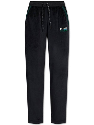 Velvet drawstring track pants black - MONCLER - BALAAN 1