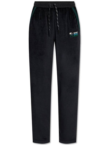 Velvet Drawstring Track Pants Black - MONCLER - BALAAN 1