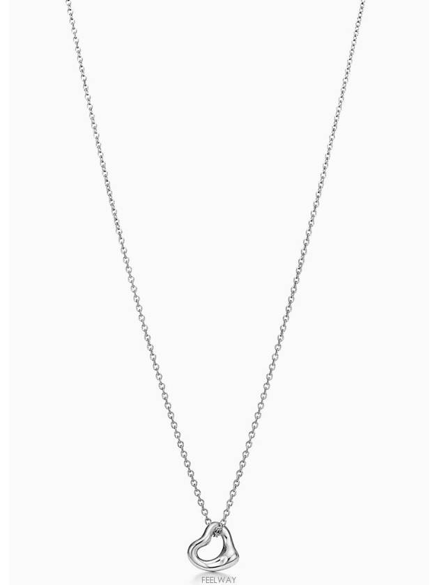 Open Heart Pendant 7MM Necklace Silver - TIFFANY & CO. - BALAAN 5