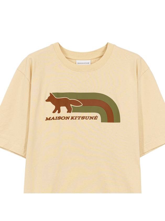 Men's Flash Fox Comfort Short Sleeve T-Shirt Beige - MAISON KITSUNE - BALAAN 3