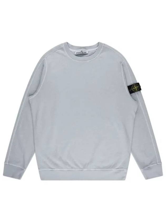 Garment Dyed Malfile Crewneck Sweatshirt Sky Blue - STONE ISLAND - BALAAN 2