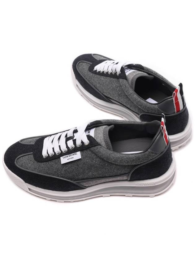 Flannel Clear Sole Low Top Sneakers Grey - THOM BROWNE - BALAAN 7