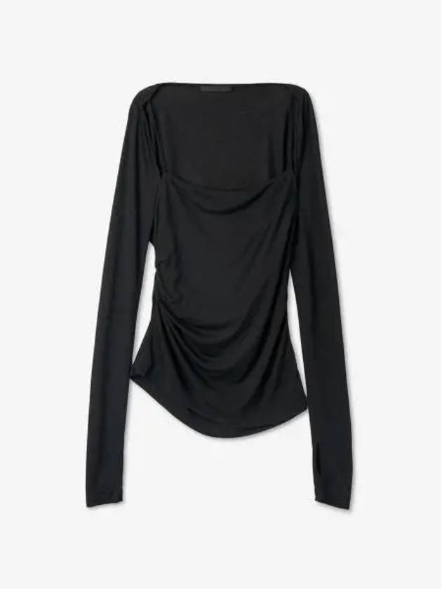 Viscose Long Sleeve T-Shirt Black - HELMUT LANG - BALAAN 2