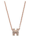 Mini Pop H Pendant Rose Gold & Marron Glace - HERMES - BALAAN 1