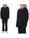 Check Hood Cotton Hoodie Black - BURBERRY - BALAAN 3