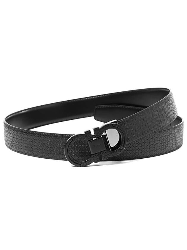 Reversible Leather Belt Black - SALVATORE FERRAGAMO - BALAAN 2