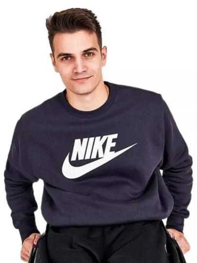 Club Graphic Crew Neck Sweatshirt Deep Purple - NIKE - BALAAN 2