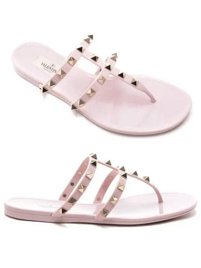 Rockstud PVC Flip Flops Light Pink - VALENTINO - BALAAN 2