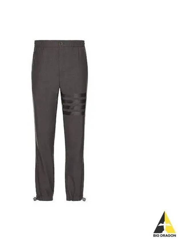 Diagonal wool tailored jogger pants dark gray MTT030A 06146 - THOM BROWNE - BALAAN 1