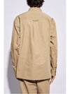 Heavy Cotton Poplin Long Sleeve Shirt Beige - GUCCI - BALAAN 5