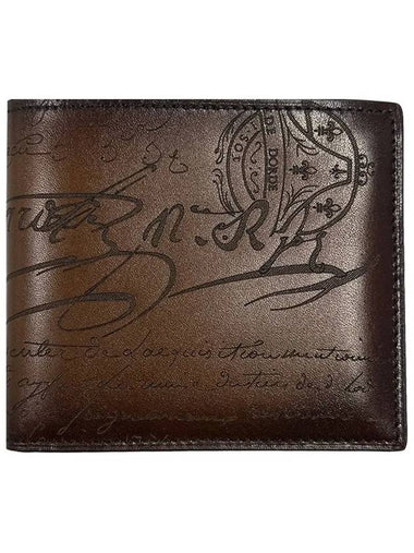 Half wallet Makore Scritto leather N235739 Cacao Intenso - BERLUTI - BALAAN 1