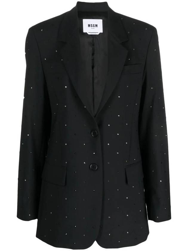 crystal-embellished single-breasted blazer - MSGM - BALAAN 1