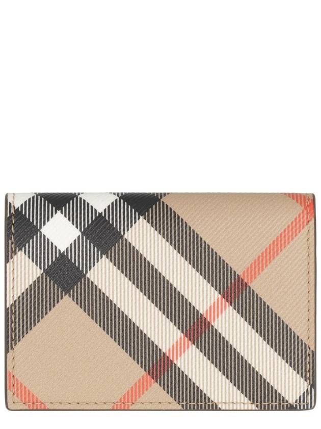 Check Folding Card Wallet Beige - BURBERRY - BALAAN 4