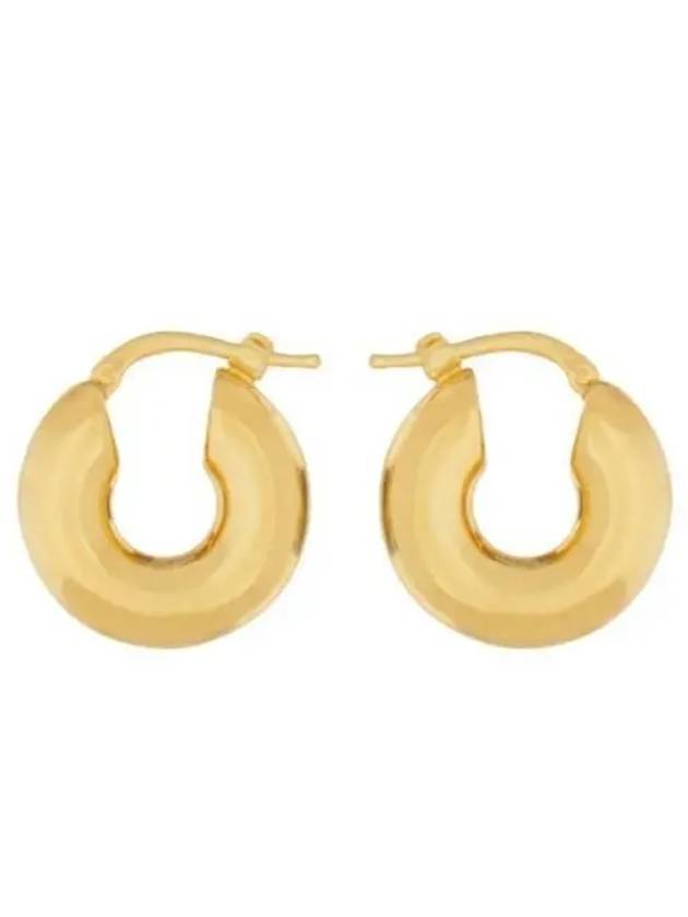 Logo Engraved Hoop Earrings Gold - JIL SANDER - BALAAN 2