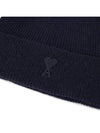 De Coeur Ribbed Knit Beanie Navy - AMI - BALAAN 5