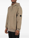 Diagonal Raised Fleece Lens Hoodie Walnut - CP COMPANY - BALAAN 8