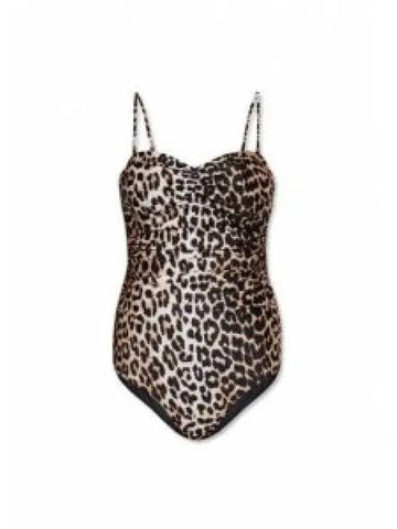 Women s Drape Swimsuit Leopard A4156 5809943 974042 - GANNI - BALAAN 1