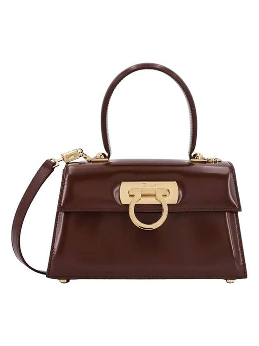 Women's Iconic Top Handle Cross Bag Cocoa - SALVATORE FERRAGAMO - BALAAN 1