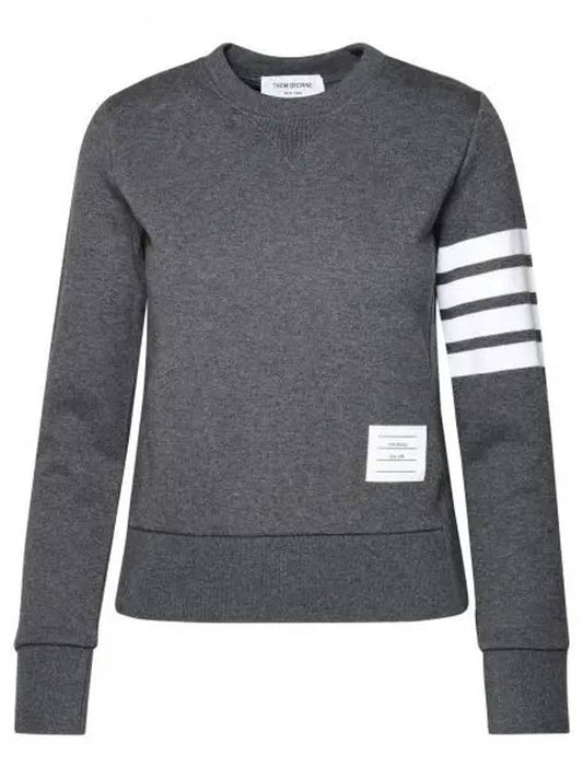 Engineered 4 Bar Stripe Loopback Jersey Knit Crewneck Sweatshirt Dark Grey - THOM BROWNE - BALAAN 2