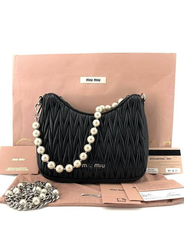 Materasse nappa chain pearl shoulder bag hobo 5bh211 - MIU MIU - BALAAN 1