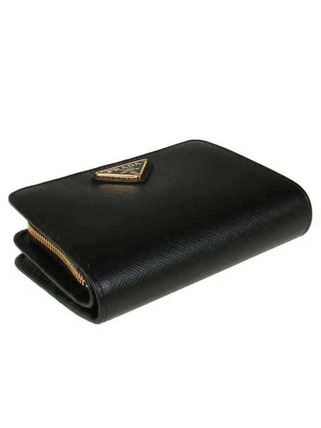 Small Saffiano Leather Half Wallet Black - PRADA - BALAAN 6