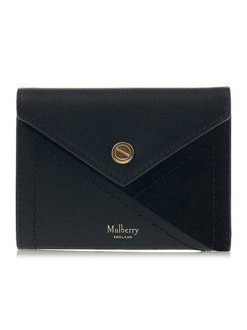 M Zipper Tri-fold Half Wallet Black - MULBERRY - BALAAN 1