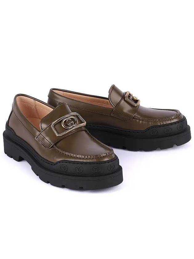 Women's Interlocking G Leather Loafers Brown - GUCCI - BALAAN 2