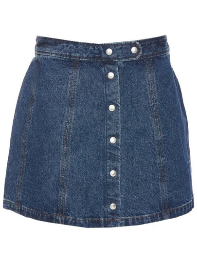 Women's Poppy Front Button Denim A-Line Skirt Blue - A.P.C. - BALAAN 2